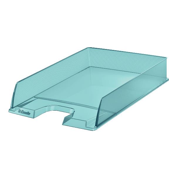 Vaschetta per portacartelle in polistirolo A4 trasparente, colore blu, marca Esselte Colour'ICE. 4049793054599 | initpc.it