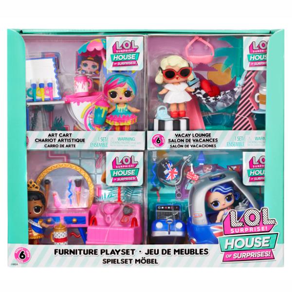FURNITURE PLAYSET WITH DOLL S6 ASST
