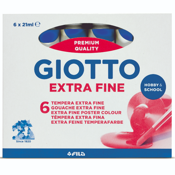 Alt text: Tempera acrilica CF6 in tubo da 21ml, colore blu cobalt, marchio Giotto. 8000825029226 | initpc.it