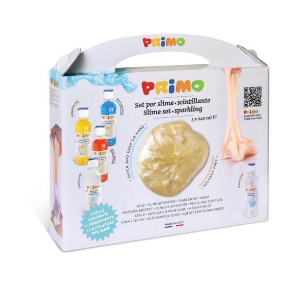 Kit di creazione di slime a tre colori, composto da polimeri colorati e un attivatore per la creazione del slime. Incluso un kit di accessori con perle per decorare il prodotto finale. 8006919329791 | initpc.it