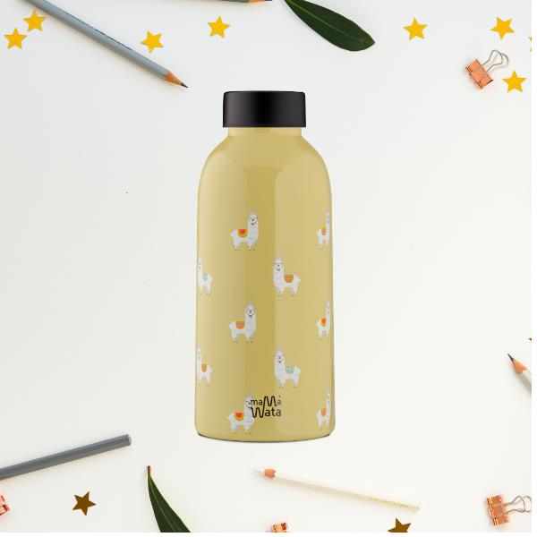 Immagine di una borraccia termica con design llama, marchio Mama Wata, capienza 470 ml. 8051513928697 | initpc.it