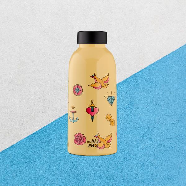 Borraccia termica tattoo per la conservazione e trasporto di liquidi al caldo, capacità 470ml, marchio Mama Wata 8051513928604 | initpc.it