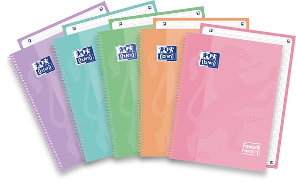 Produttore di scrittura a spirale Oxford, cartellino per carta A4 con righe a 5 mm, colore pastello. 8006779019986 | initpc.it