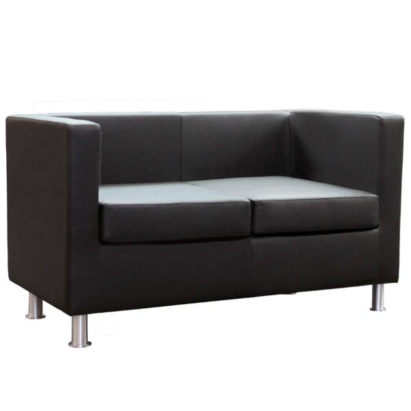 Divanetto Pragma 2 posti in pelle sintetica nera, disegno moderno e semplice, ideale per soggiorno o camera da letto, prodotto Unisit con garanzia di qualità e resistenza. 8050043748904 | initpc.it