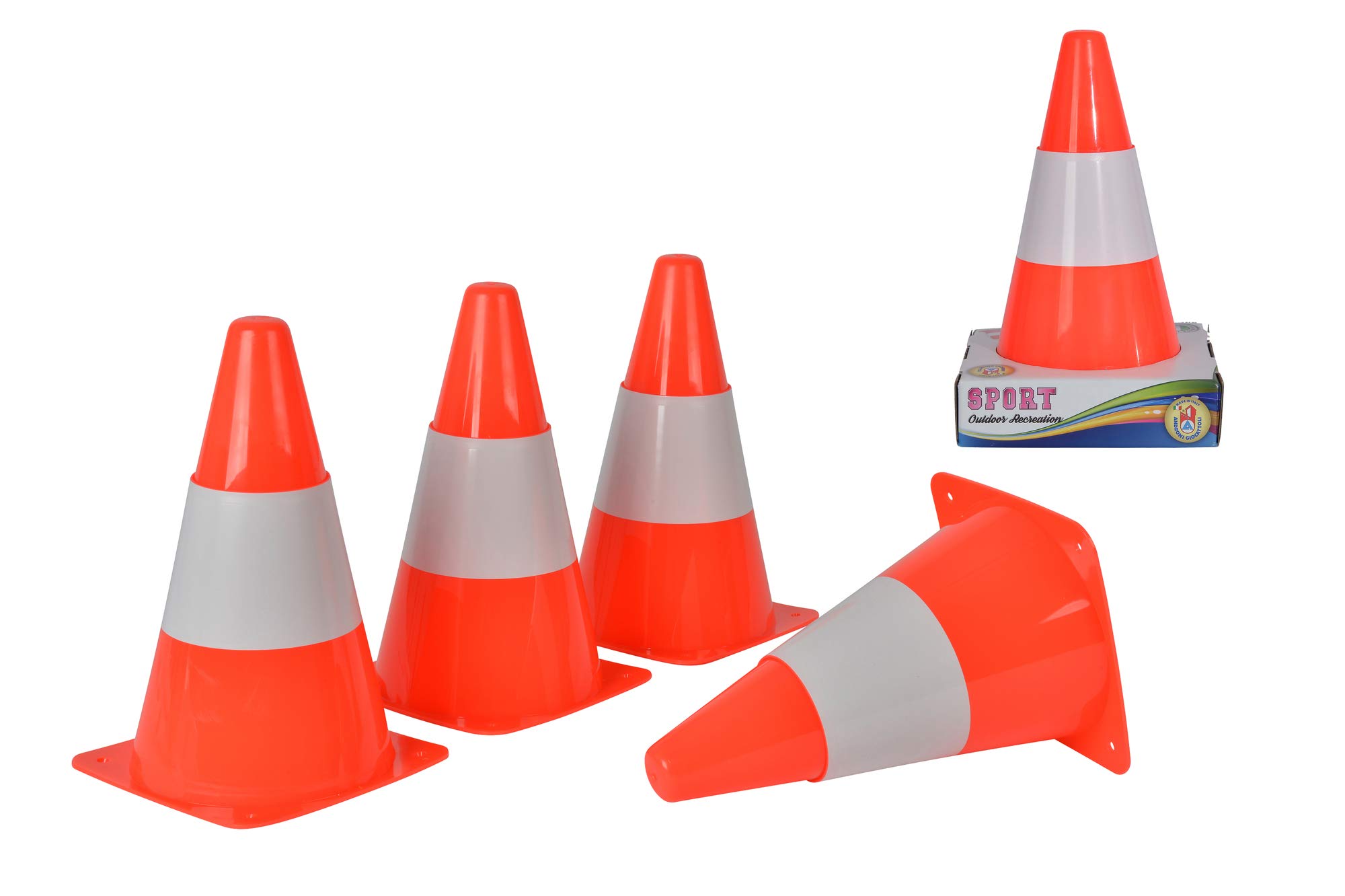 Coni di segnalazione con righe serie 4 pz.