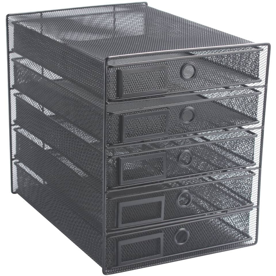 Cassettiera 5 cassetti Q-Connect 35x27x31 cm argento