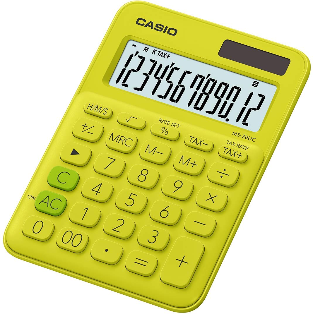 Calcolatrice tavolo Casio ms-20uc giallo