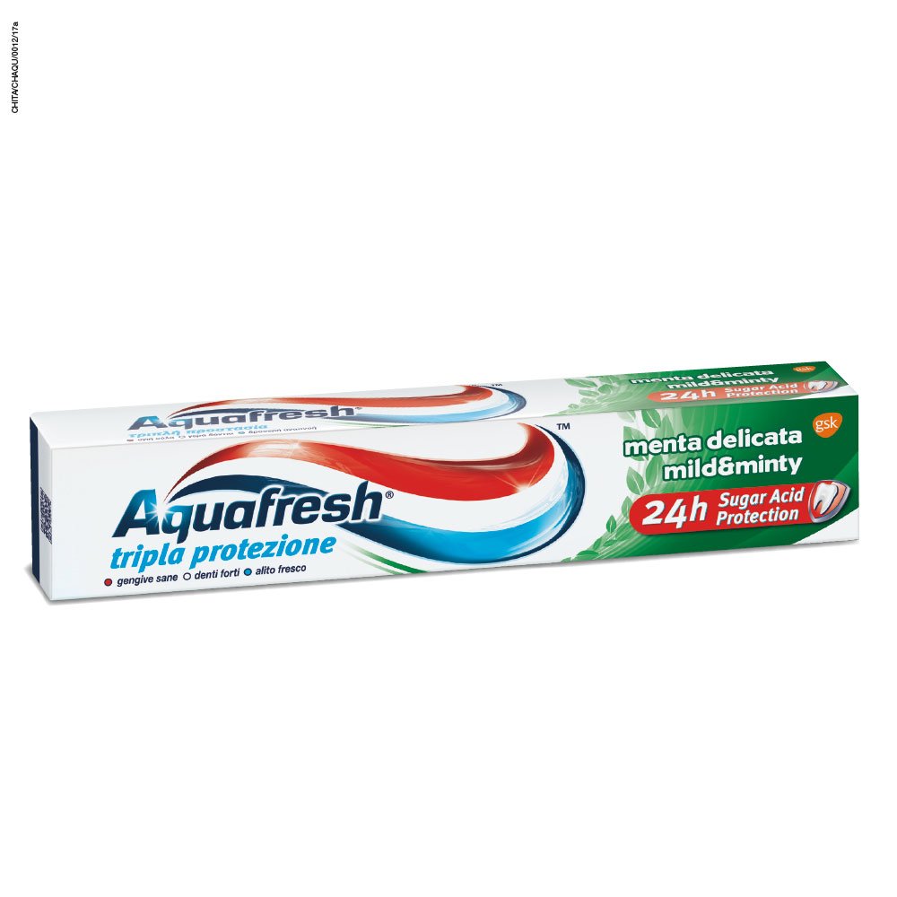 Aquafresh dentifrifricio tripla protezione ml.75 menta delicata pz.2
