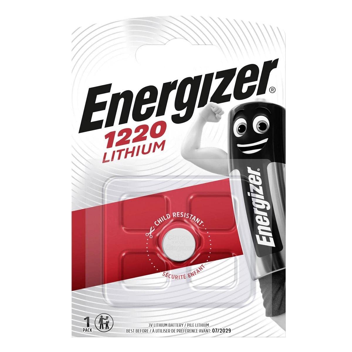 Energizer batteria al litio cr1220 da 3v per dispositivi elettronici 7638900411522
