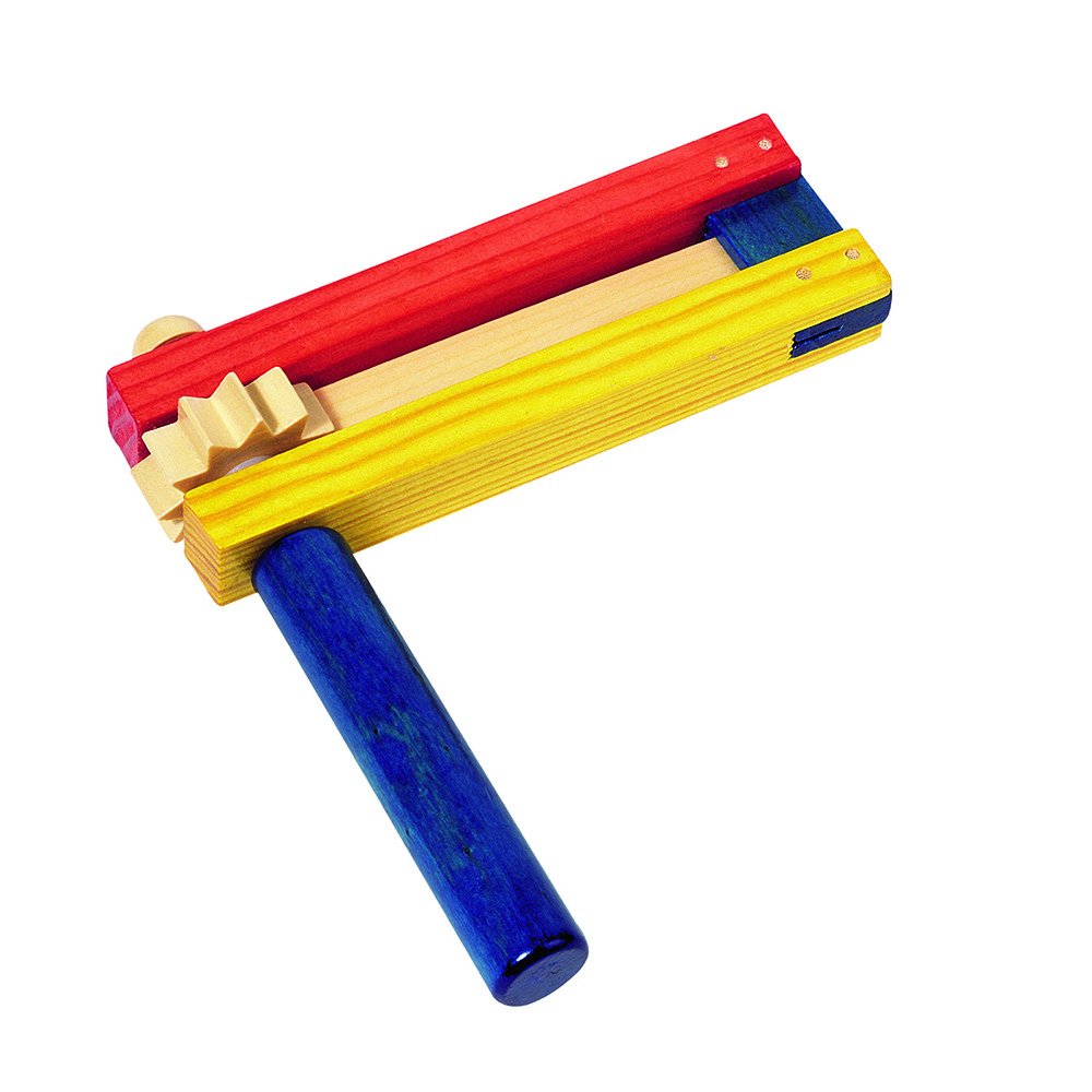 Raganella in legno colorata