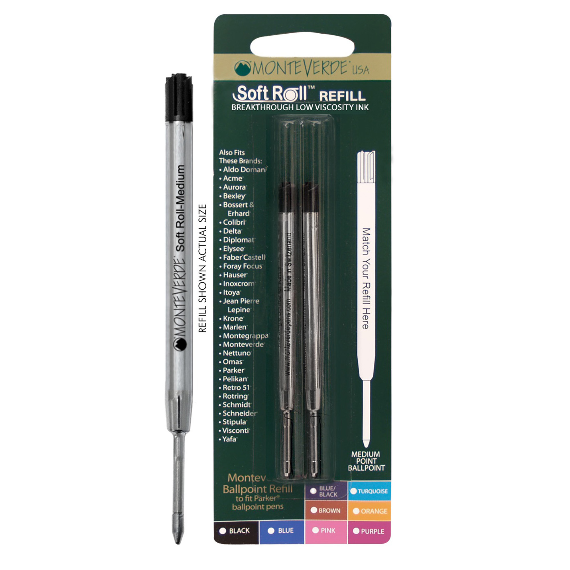 Refill monteverde standard per sfera parker punta media blu 20080333901766
