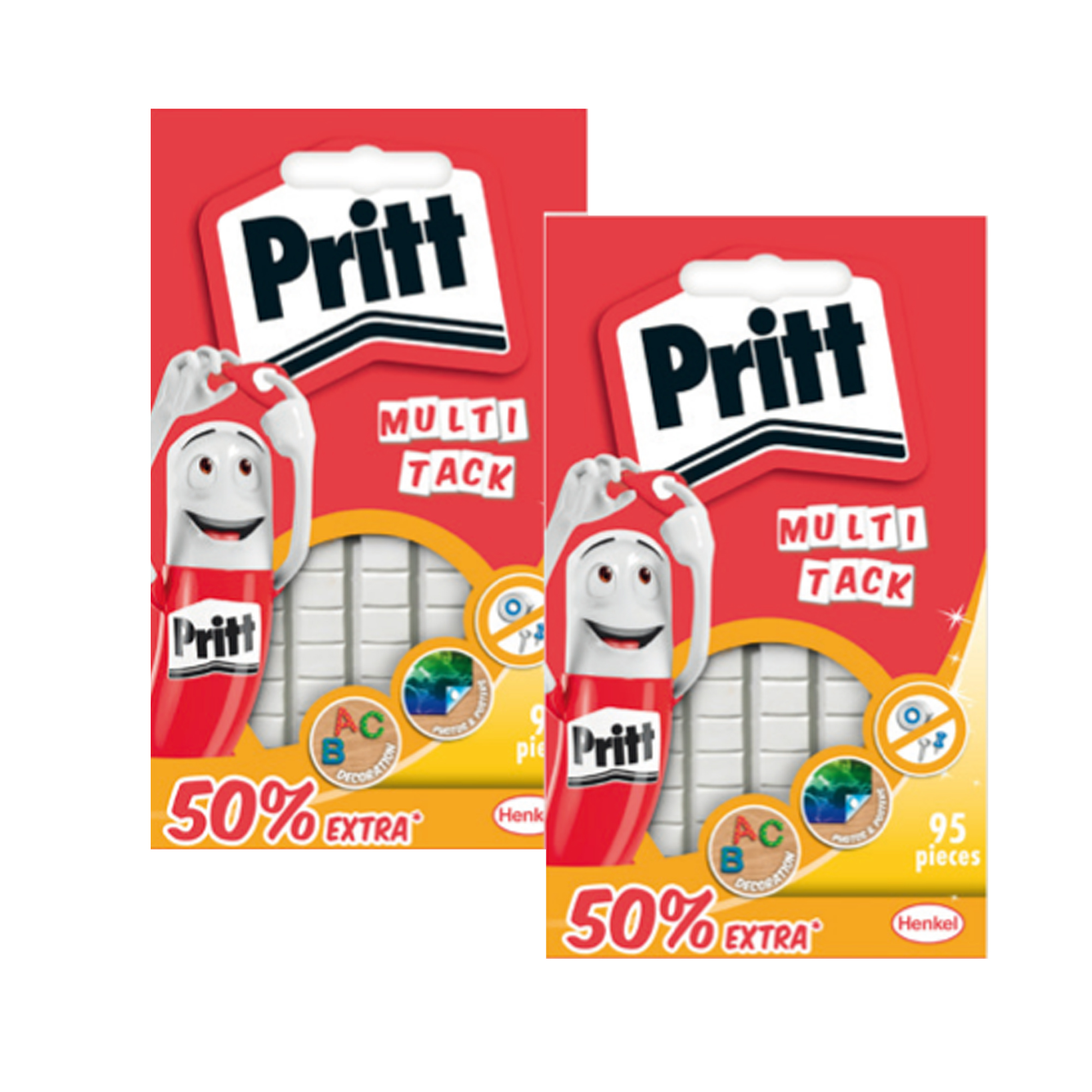 Gommini adesivi Multi-Tack - riutilizzabili - bianco - Pritt - conf. 95 pezzi