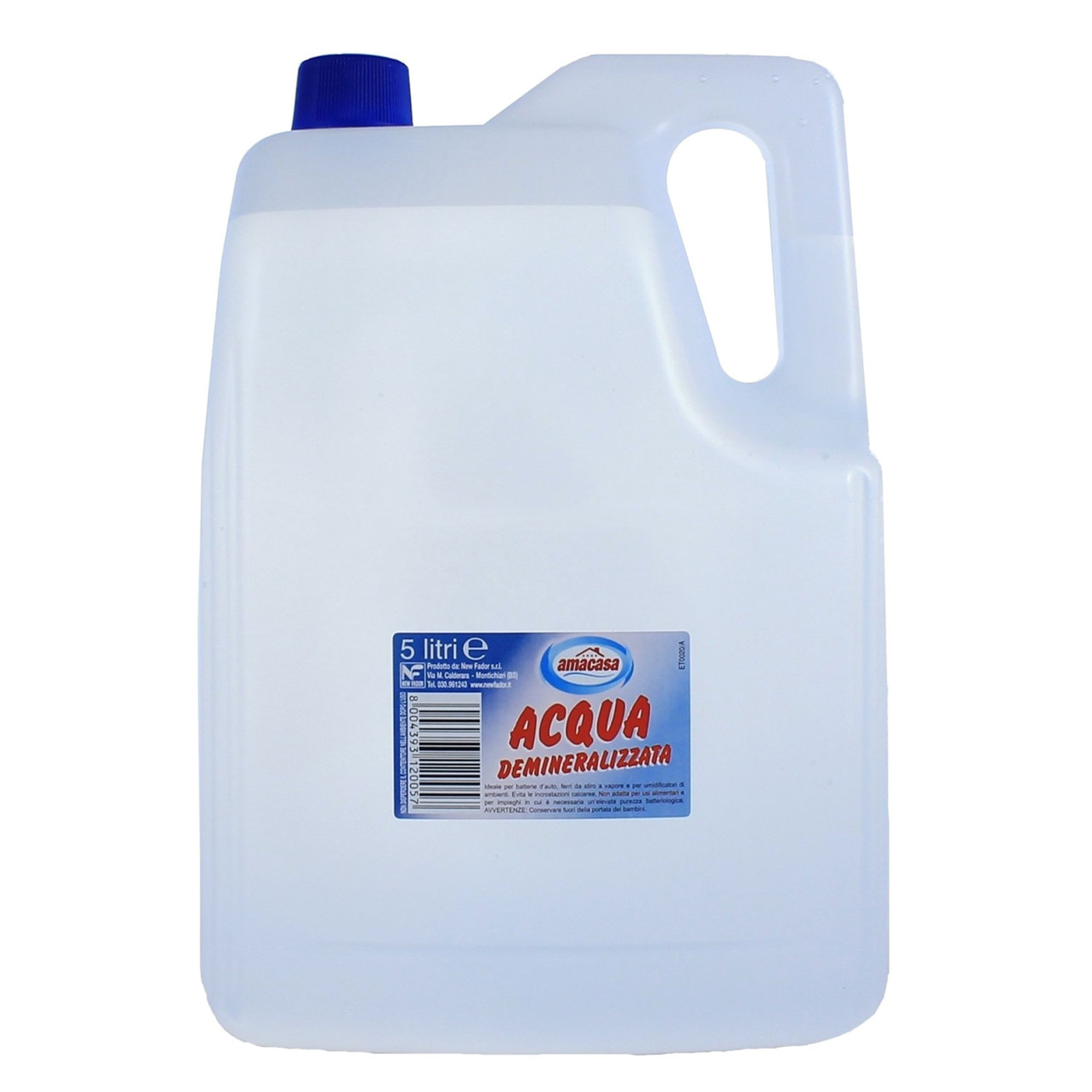 Acqua demineralizzata amacasa tanica da cinque litri per pulizia 08004393000670