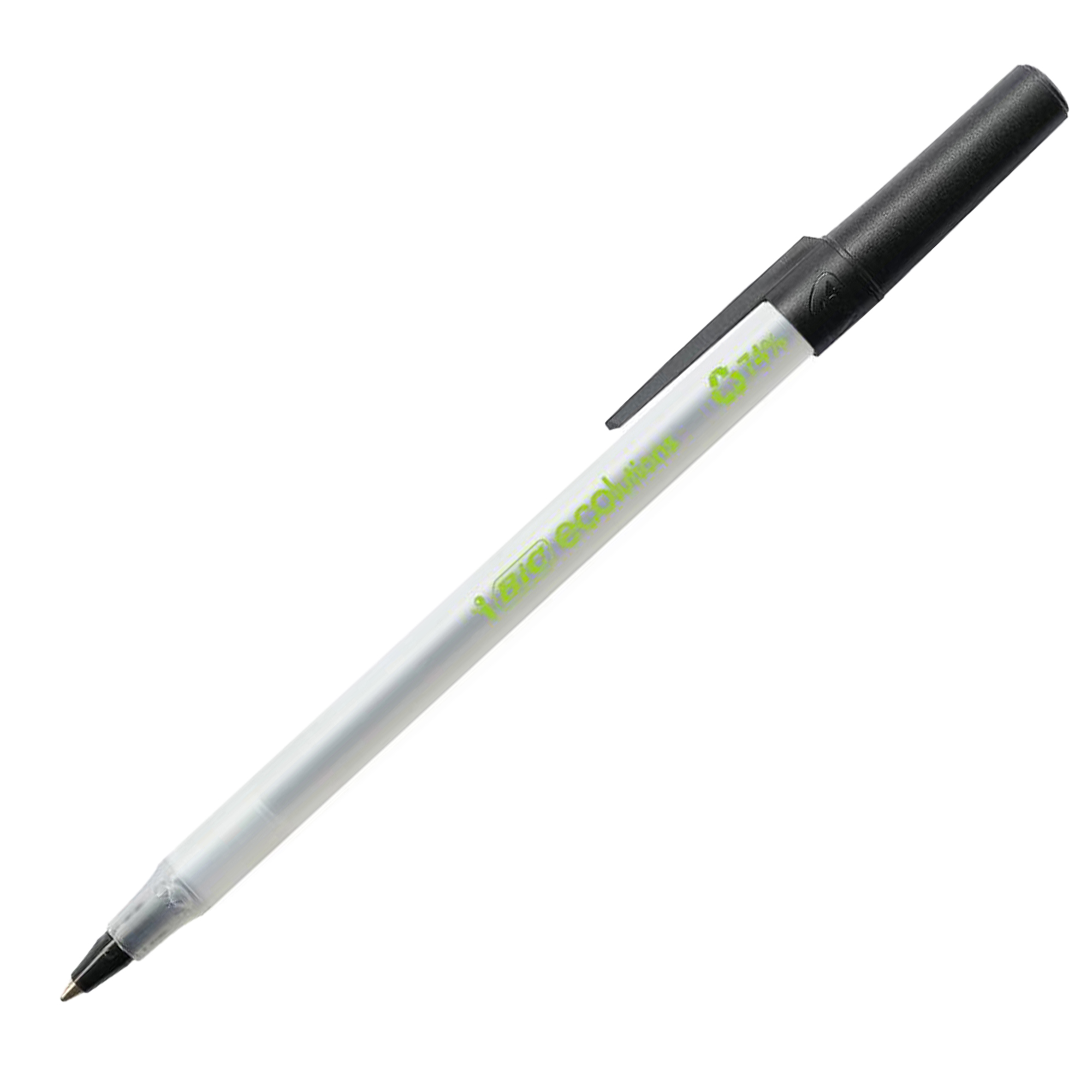 Penna a sfera a scatto con cappuccio ECOlutions - punta 1,0mm - nero  - Bic  - conf. 60 pezzi