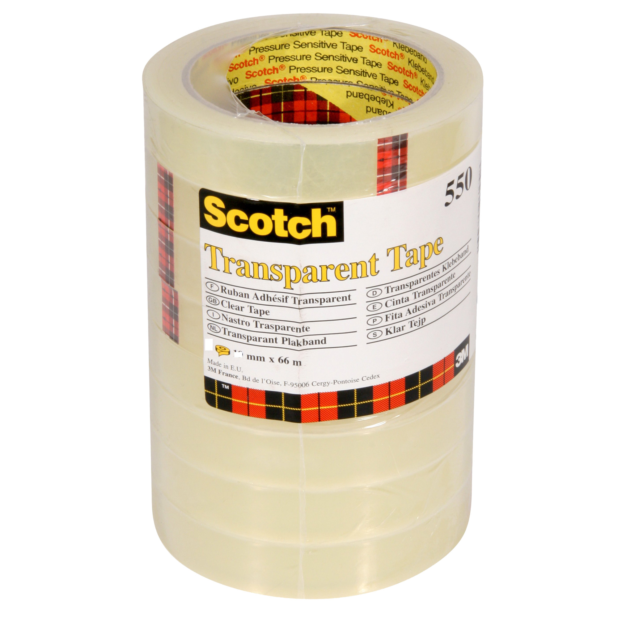 Nastro adesivo Scotch  550 - 15 mm x 66 mt - trasparente - Scotch  - torre 10 rotoli