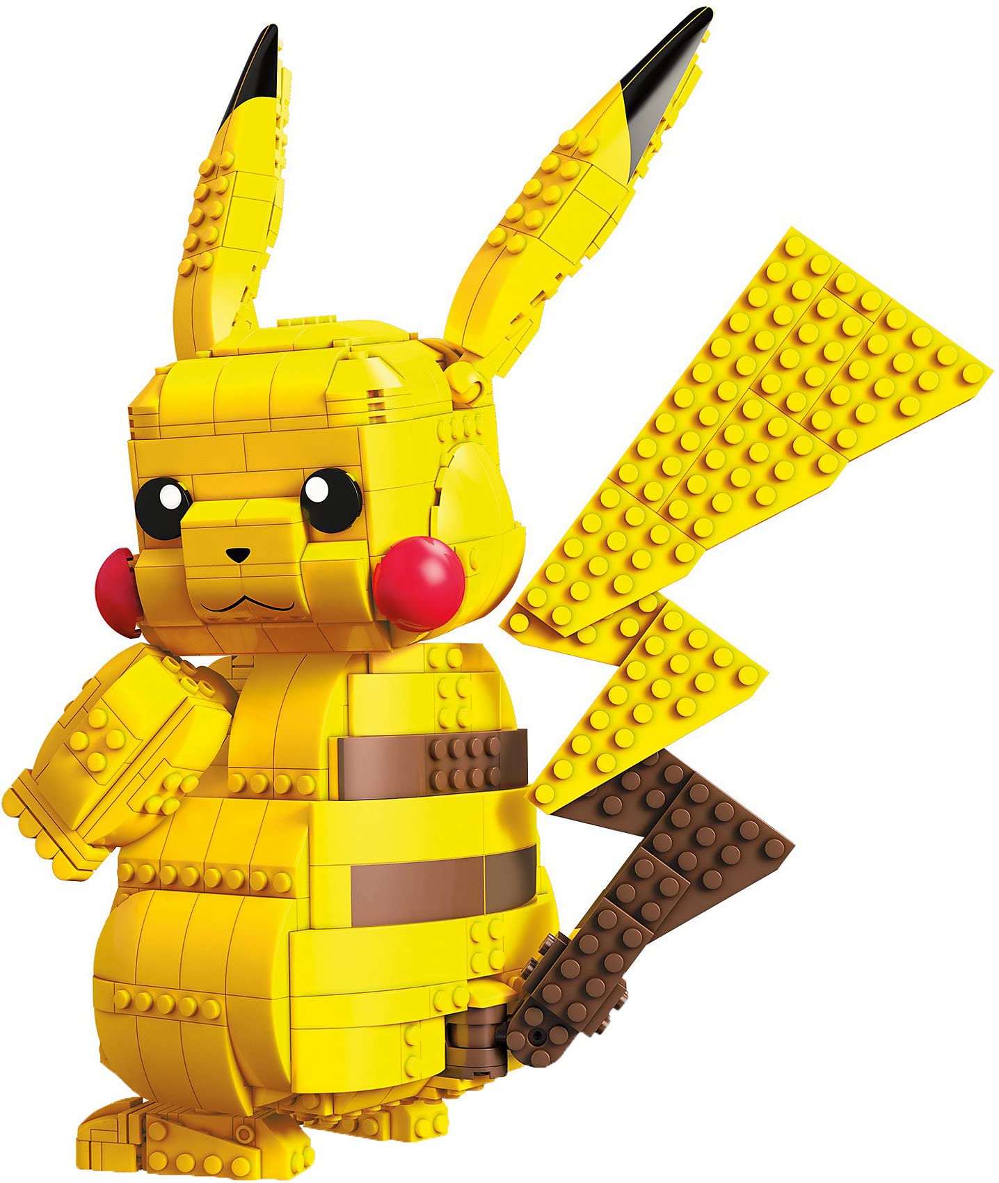 Figura di giocattolo in scala gigante del Pokémon Pikachu, con dettagli realistici e movimenti espressivi, prodotta da Mattel come parte della serie Mega. 0887961661149 | initpc.it
