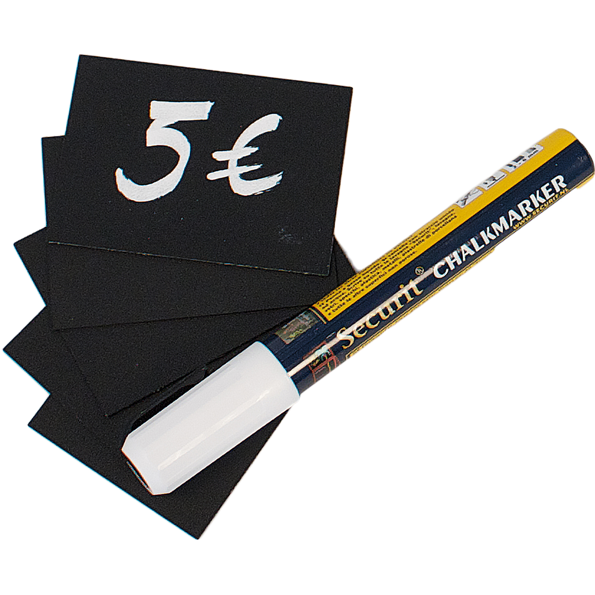 Targhette nere scrivibili a8 20 pezzi con pennarello bianco 8718226491510