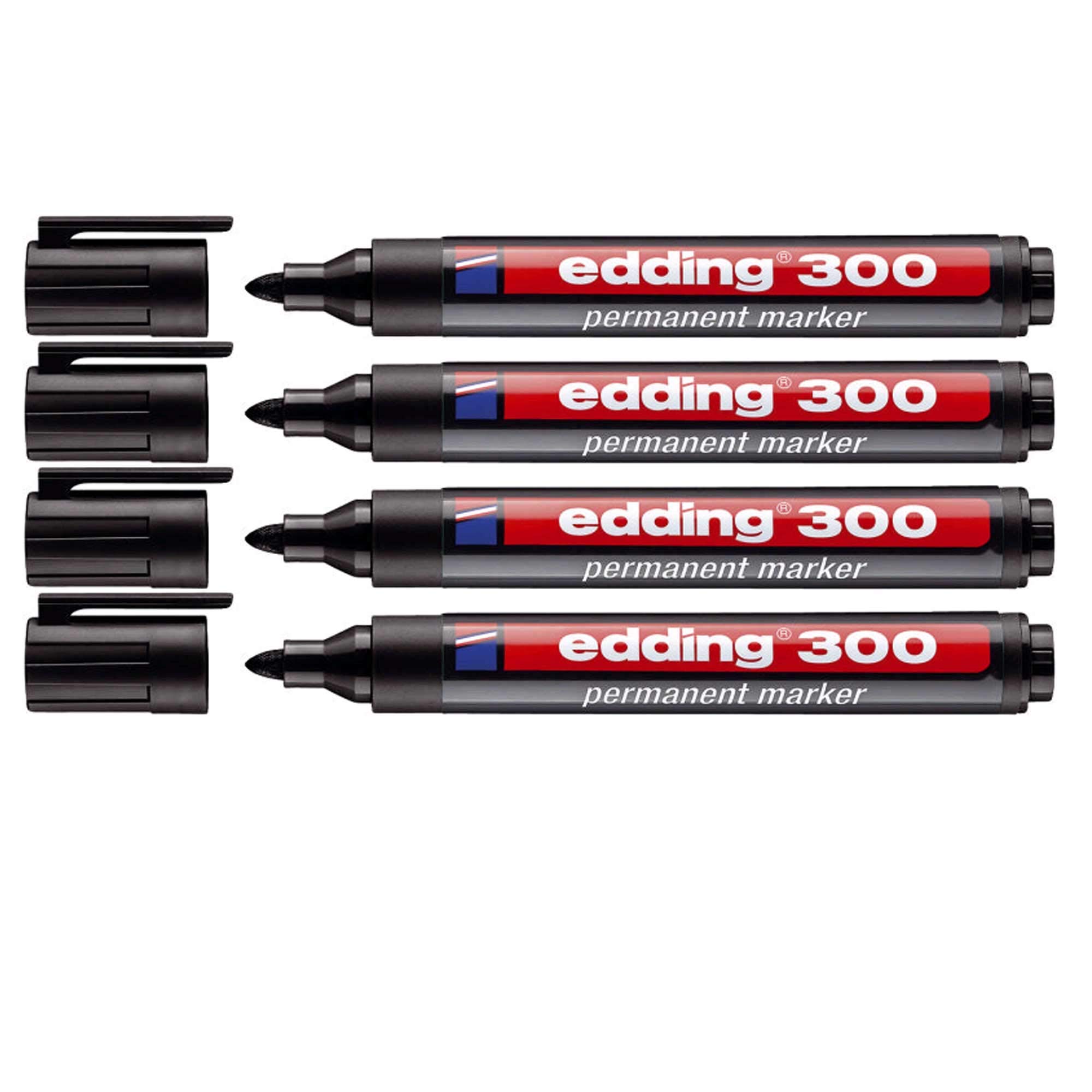 Marcatore permanente edding 300 punta conica 1,5-3 mm nero 4-300001