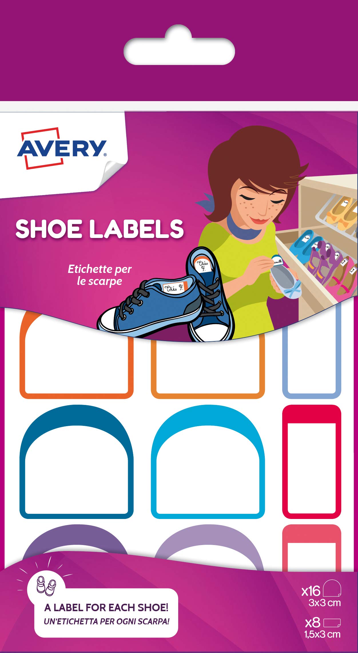 Etichette per scarpe formati vari