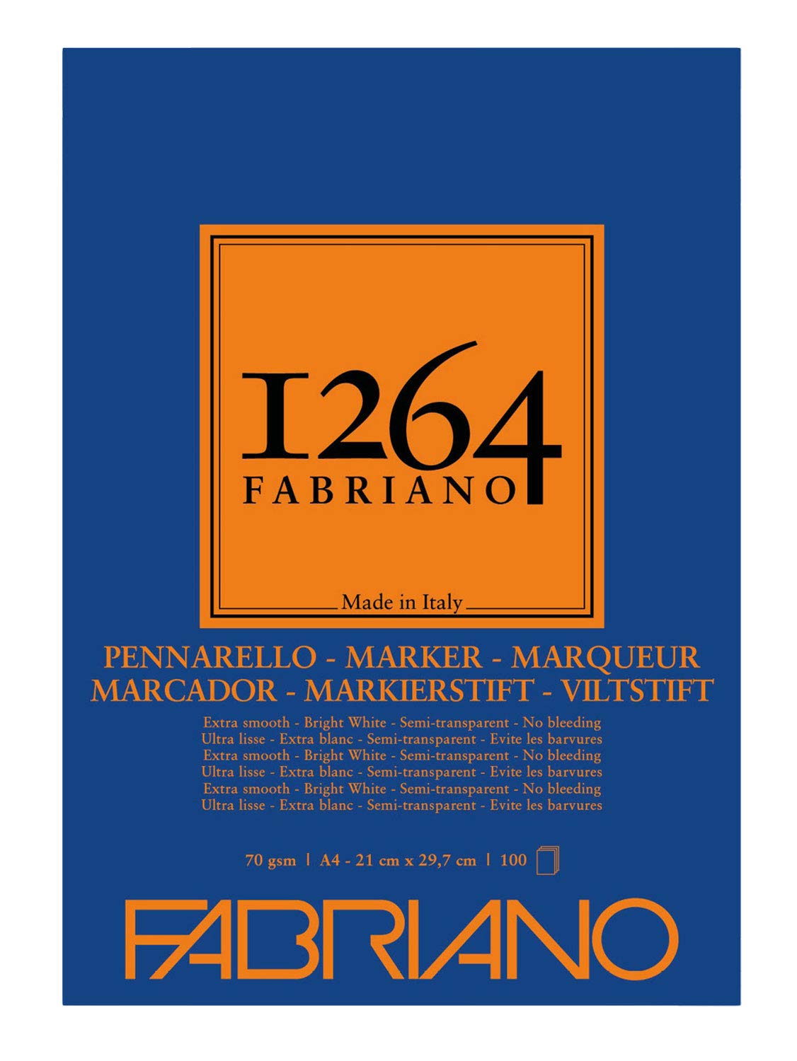 Blocco Fabriano 1264 marker A4 gr.70 fg.100 collato in testa