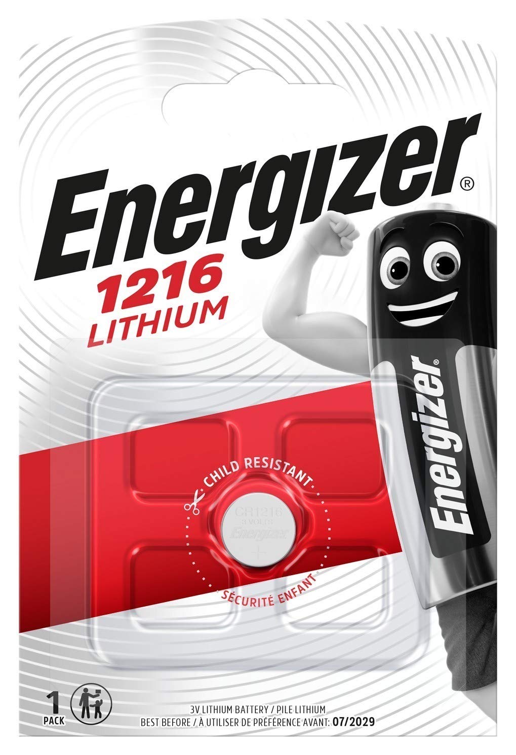 Energizer batteria al litio cr1216 da 3 volt per dispositivi vari 7638900411508