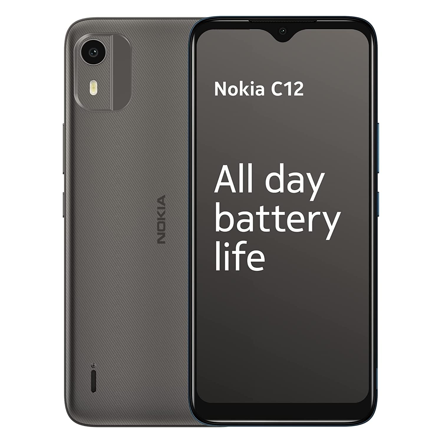 Nokia C12 2/64 Charcoal, smartphone con 2 GB di RAM e 64 GB di memoria interna, marchio Nokia. 6438409082787 | initpc.it