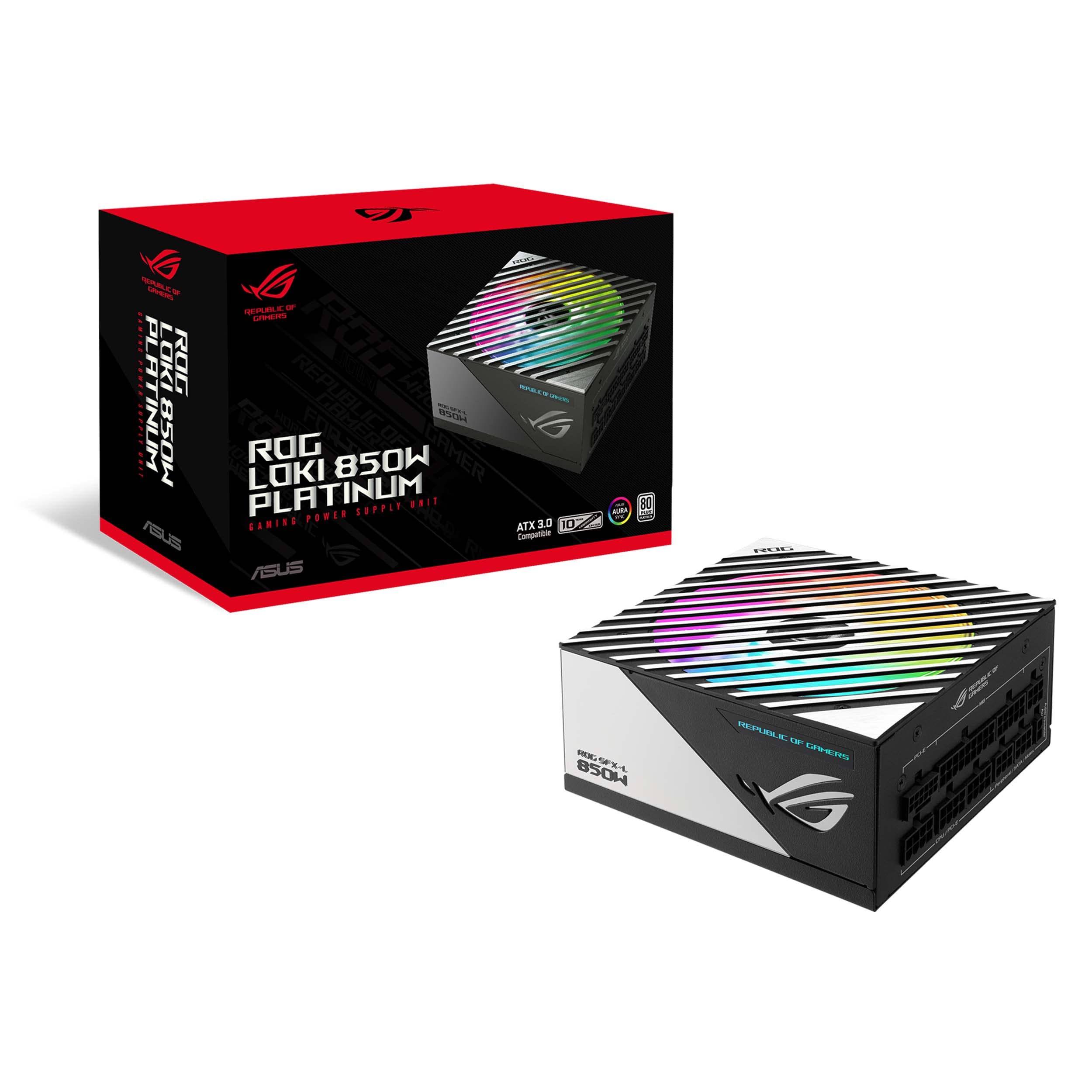 Alimentatore gaming ROG LOKI 850W, modello SFX-L di alta potenza e affidabilità da ASUS ROG. 4711081722557 | initpc.it