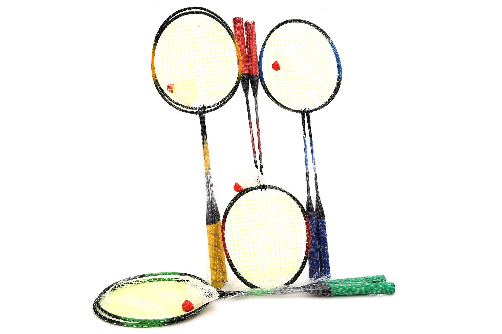 Set con 2 racchette da badminton con volano 65,5 cm ass. in 4 colori