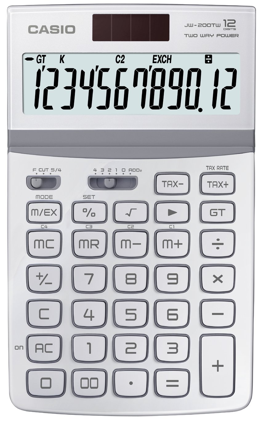 Calcolatrice tavolo Casio jw-200tw 12 cifre metal cover white