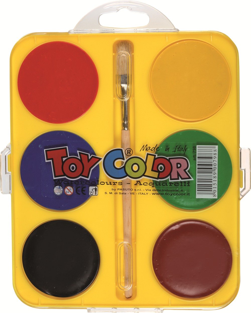 Acquerelli Toy Color con pennello d.57 6 pz.