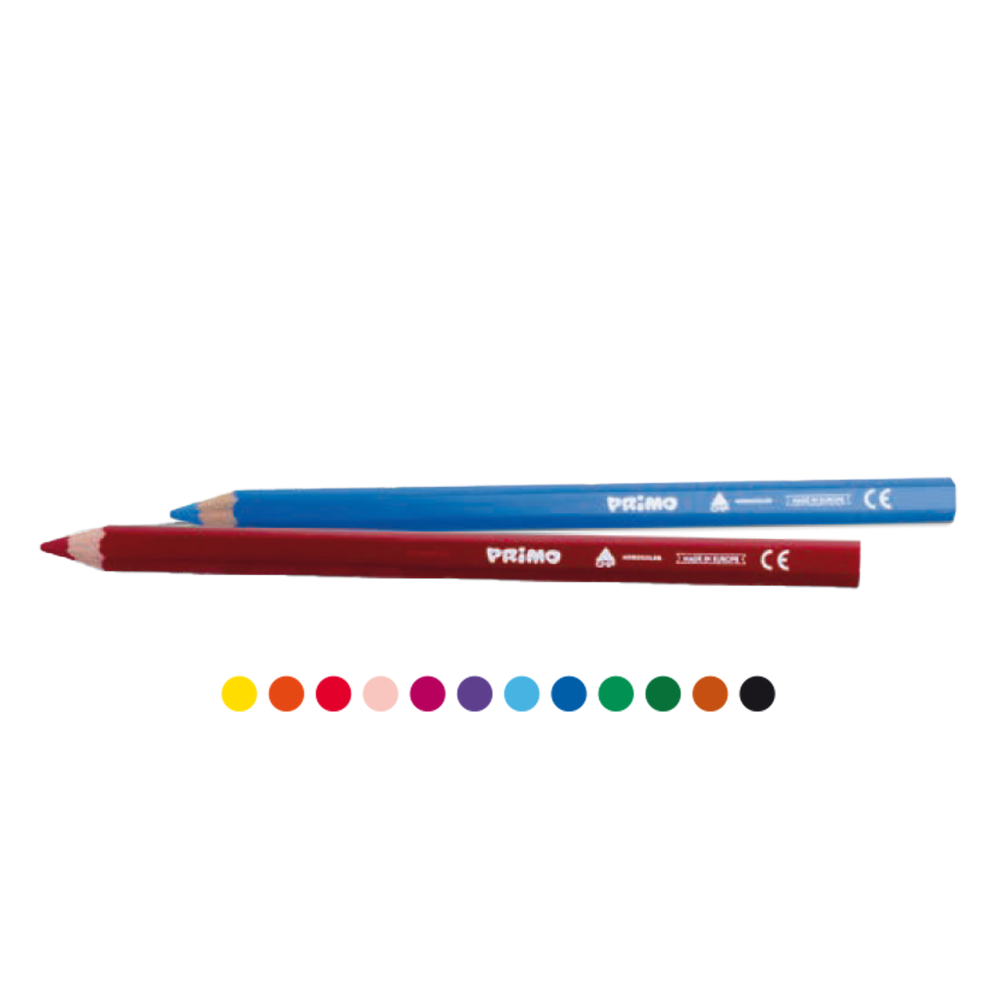 Matite colorate Jumbo - diametro mina 5,5 mm - colori assortiti - Primo - astuccio 12 matite