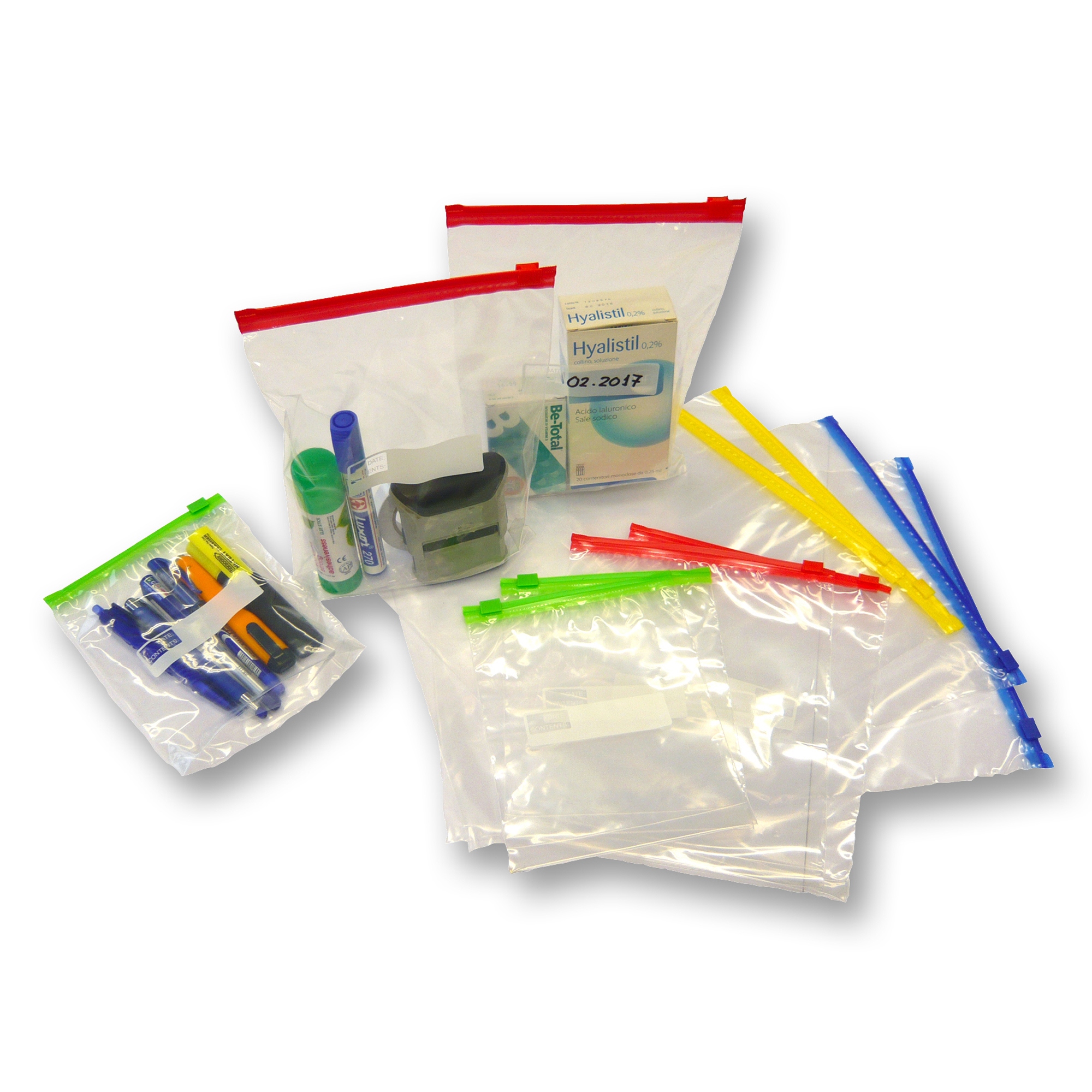 Buste trasparenti rosse con chiusura zip 18x22 cm polietilene conf 50 8014035034666
