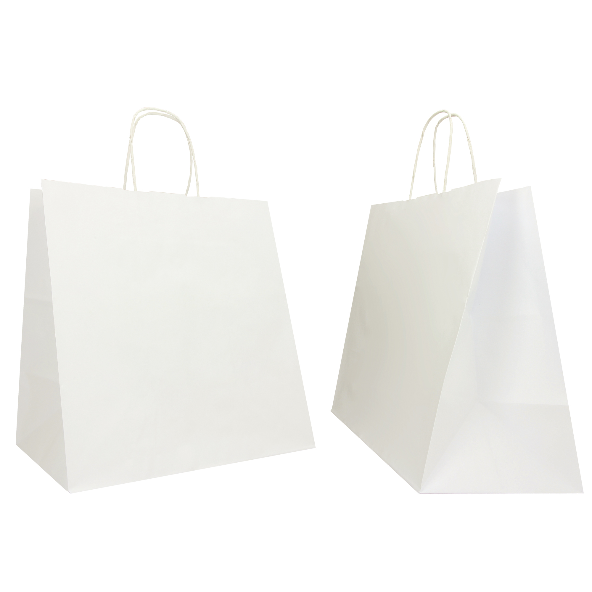 Shopper in carta - maniglie cordino - 32x20x33 cm - bianco - conf. 25 sacchetti