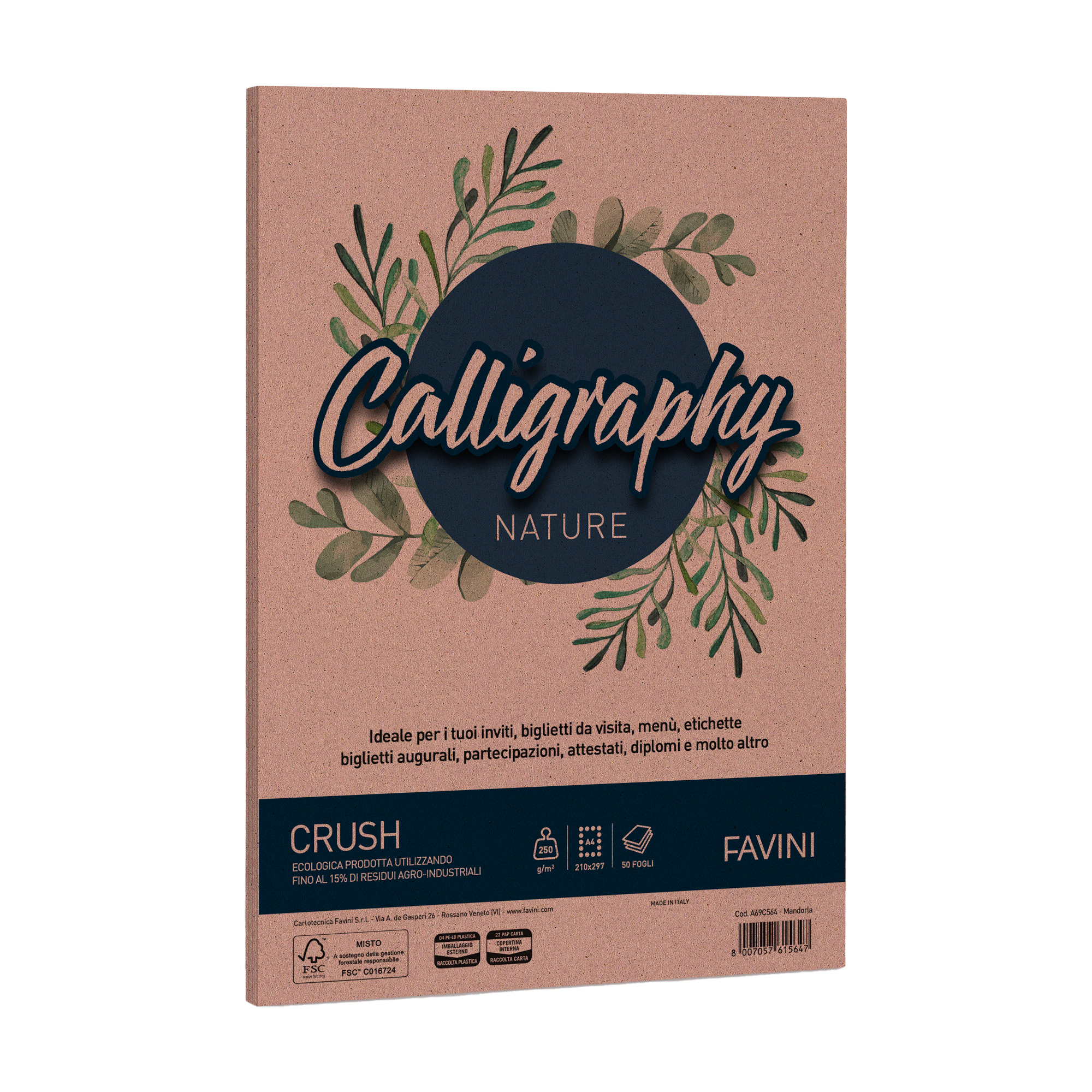 Carta favini nature a4 250 grammi ecologica con mandorla 8007057715842