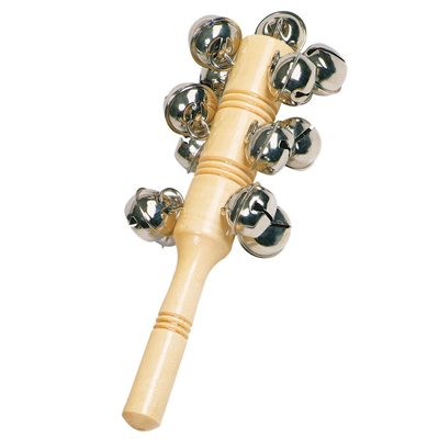 Strumento musicale bell stick in legno con 13 sonagli