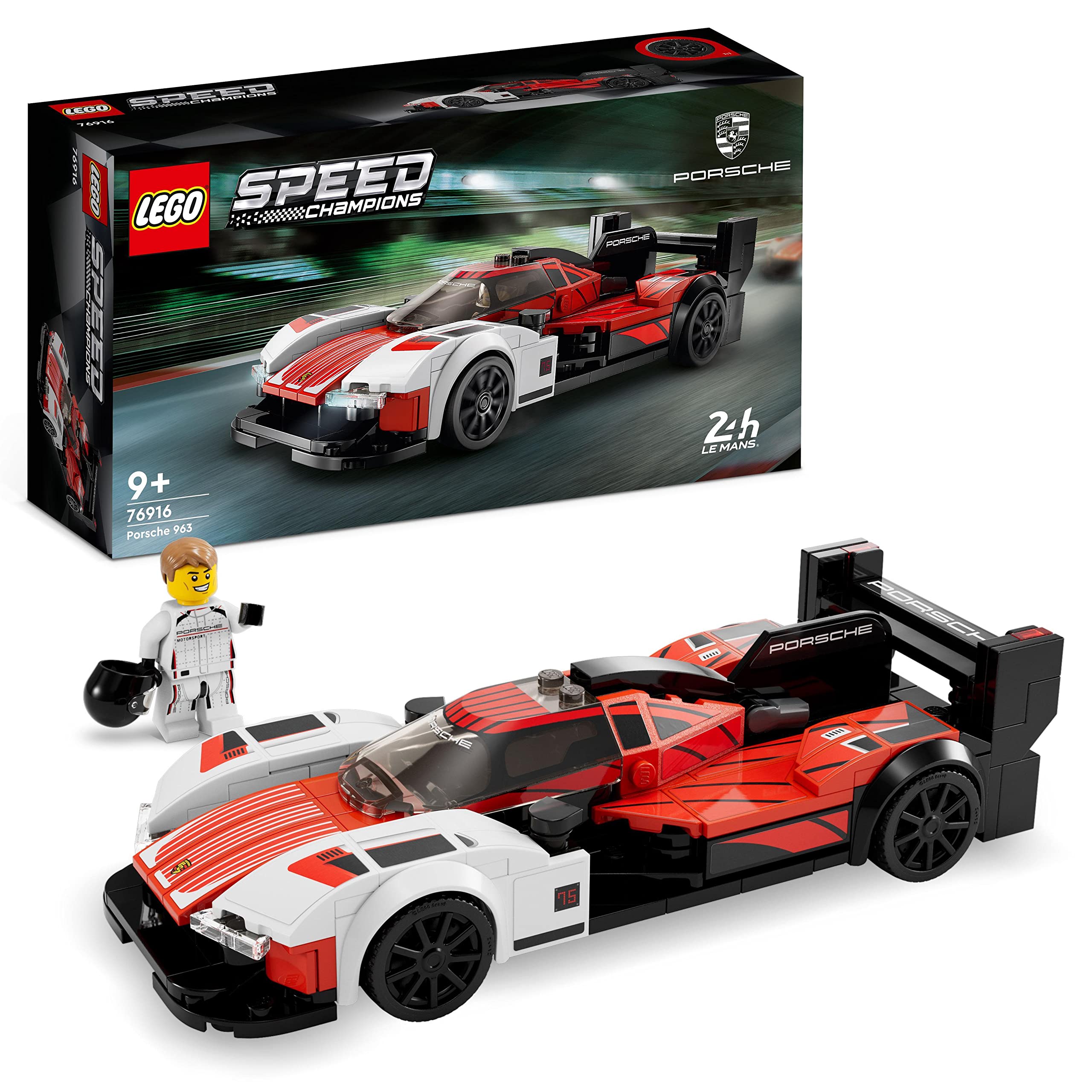 Modello in lego della Porsche 963, una replica fedele del veicolo dietro la quale si sono distinti i piloti professionisti nelle competizioni Endurance e GT. 5702017424200 | initpc.it