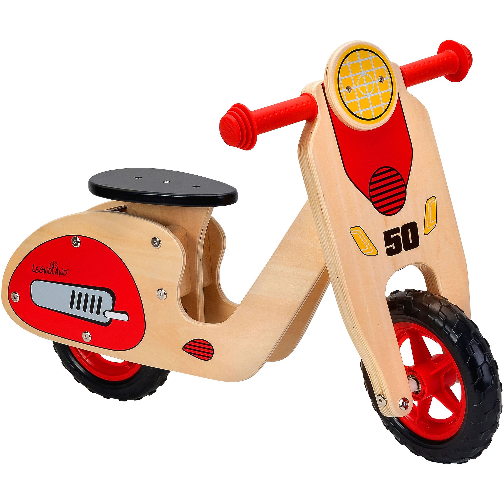 Scooter in legno con sellino regolabile