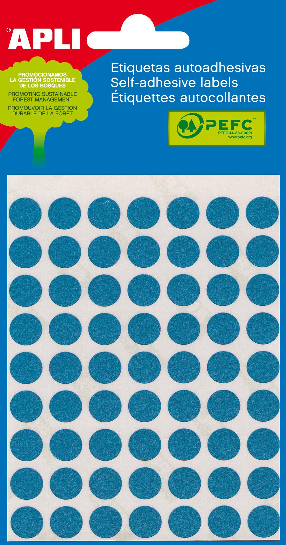Etichette colorate d.10 fg.5 azzurro