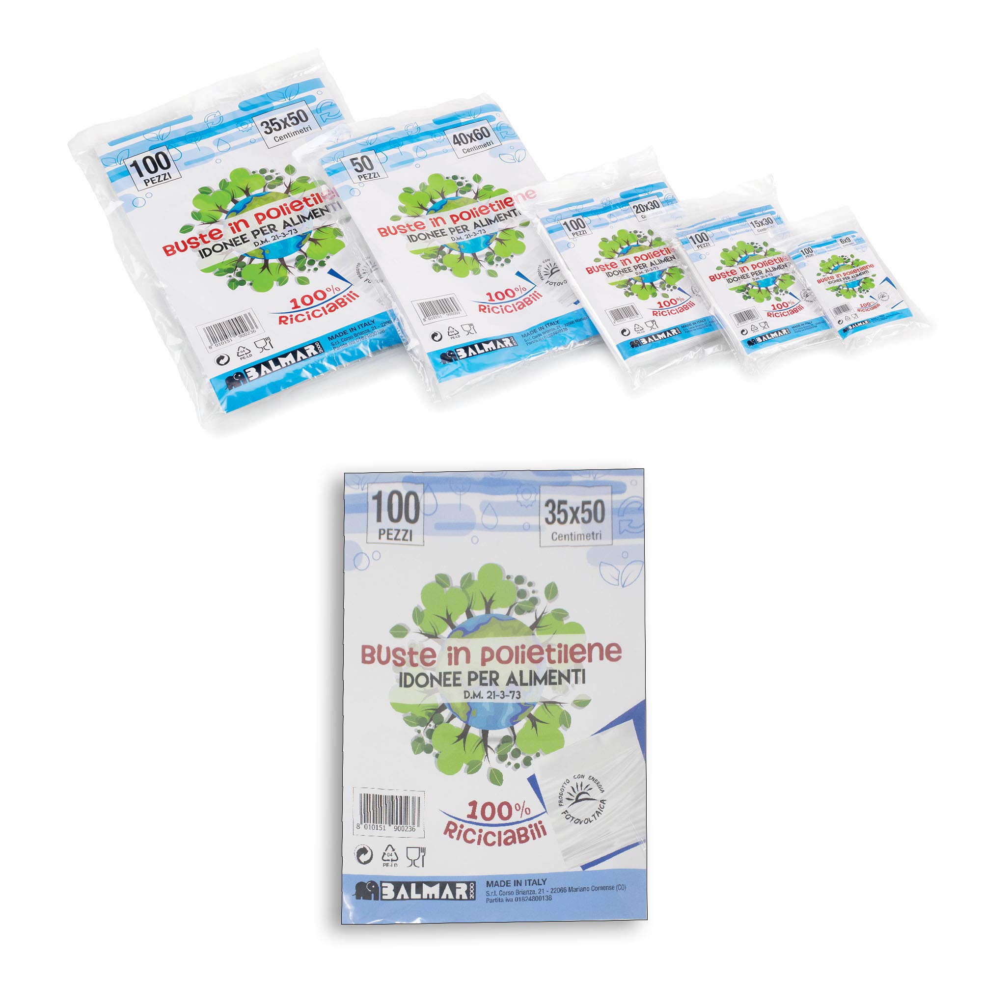 Buste polietilene 35x50 pz.100