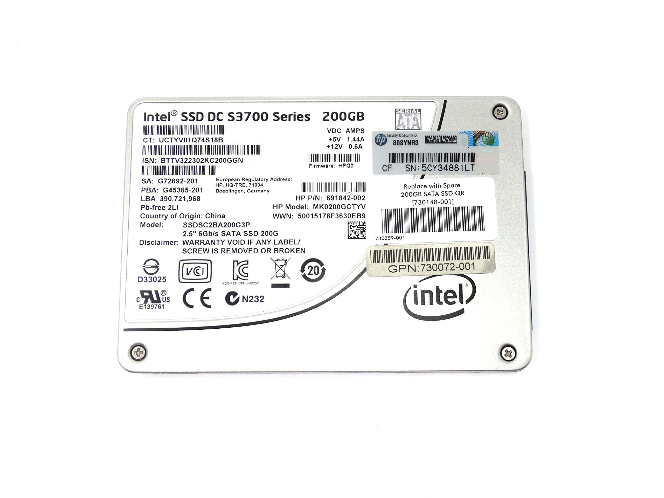 SSD DC S3700 SERIES 7MM 2.5IN