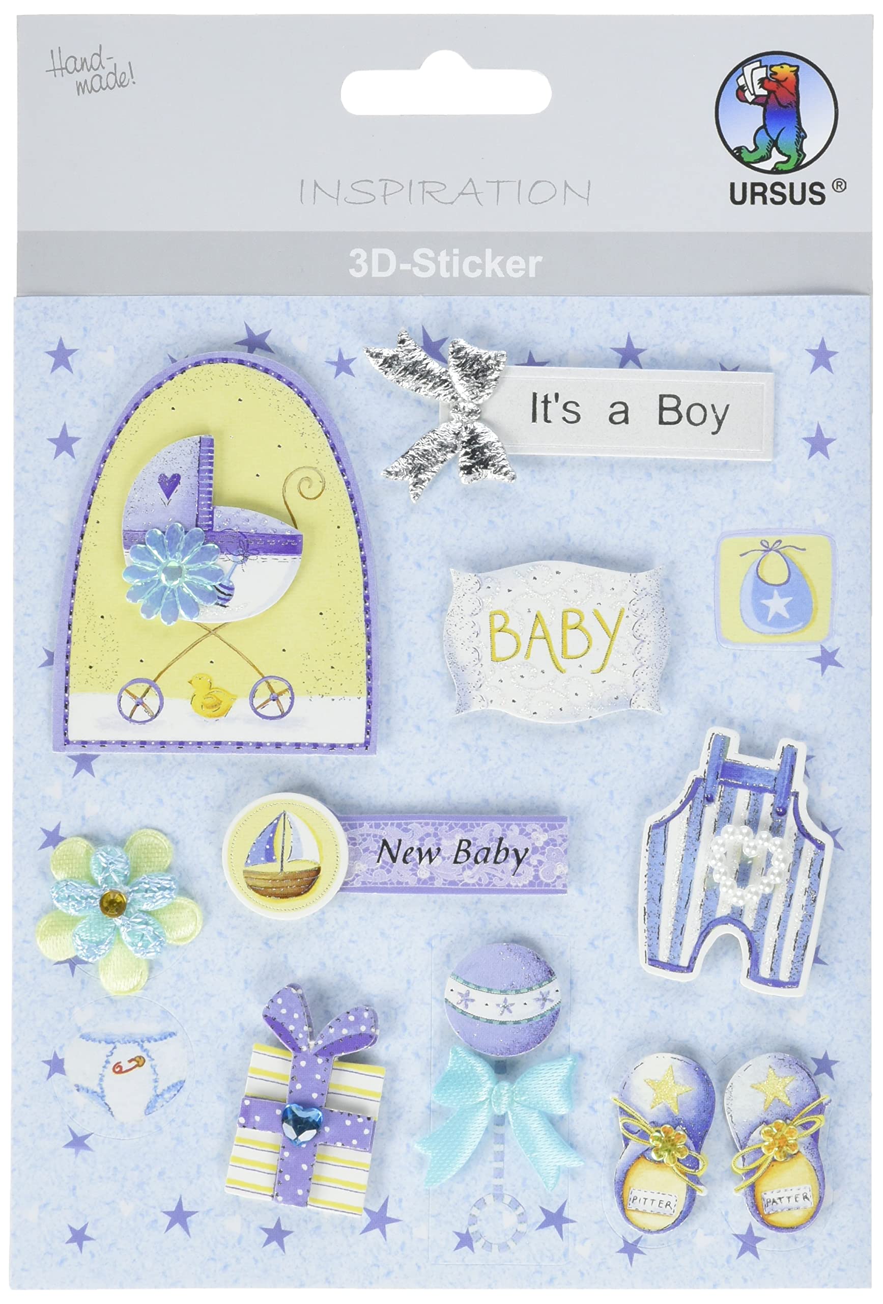 Stickers 3d soggetto nascita bimbo con scarpette