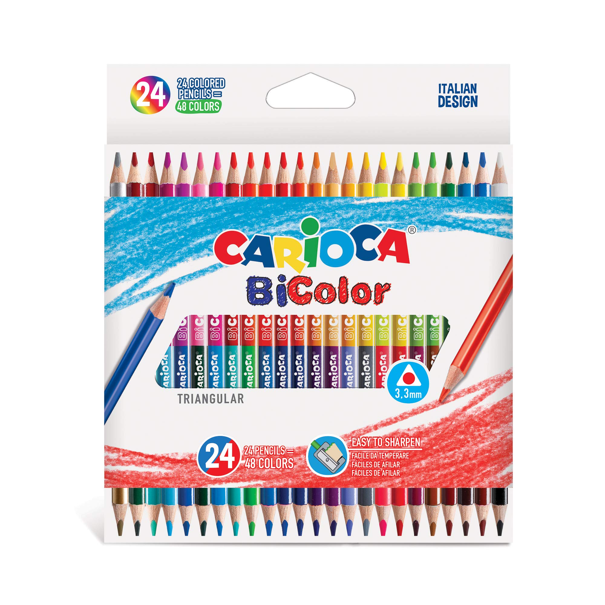 Carioca bi-color matite triangular pz.24