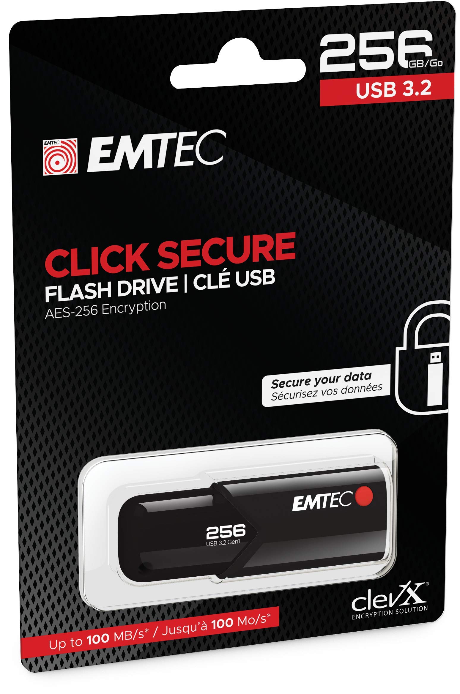 Emtec - Memoria USB B120 ClickSecure - ECMMD256GB123 - 256 GB