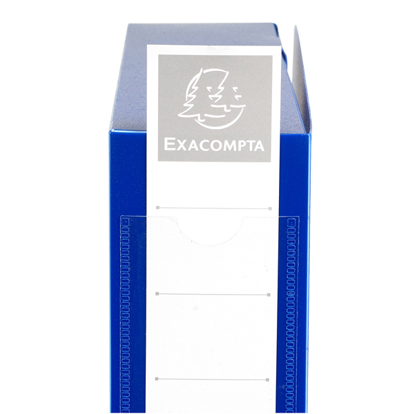 Scatola per archivio box - con bottone - 25x33 cm - dorso 6 cm - blu - Exacompta