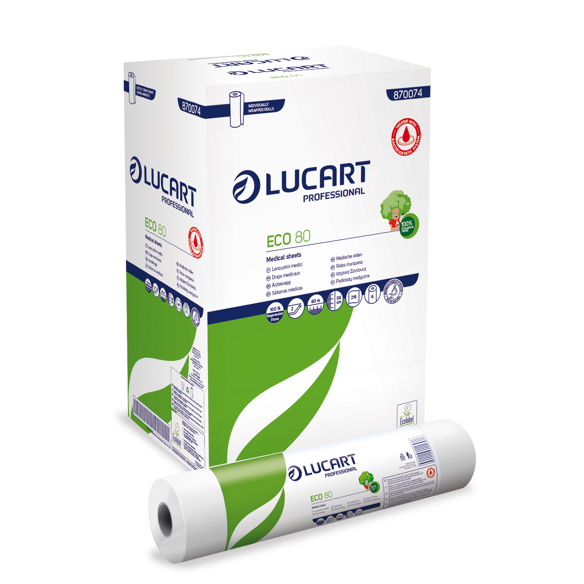 Lenzuolino medico eco in carta riciclata 80 mt lungo e 59 cm alto 08005892412537
