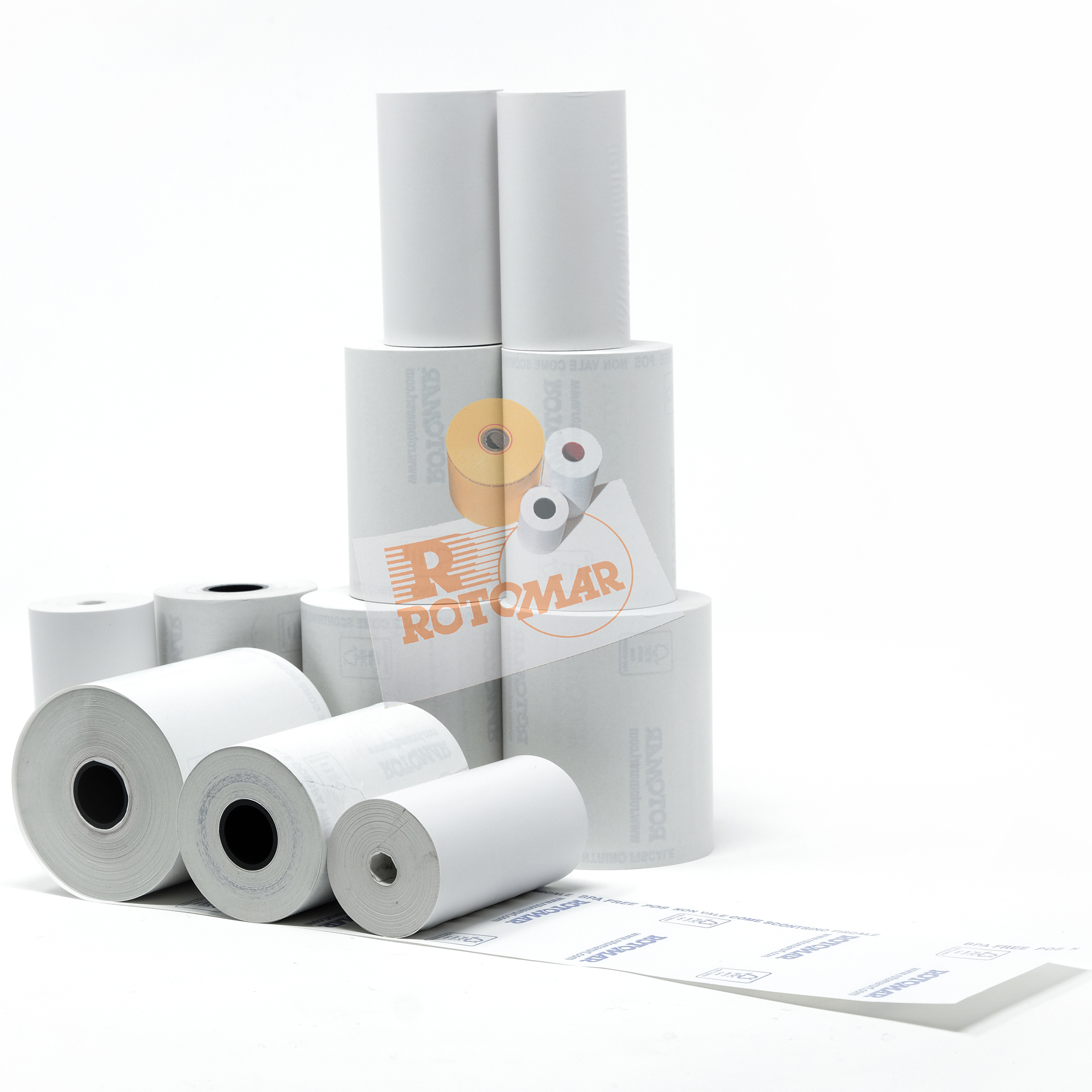 Rotoli carta termica per pos bpa free 57x30mm rotomar 10 pezzi blister 8023215811447