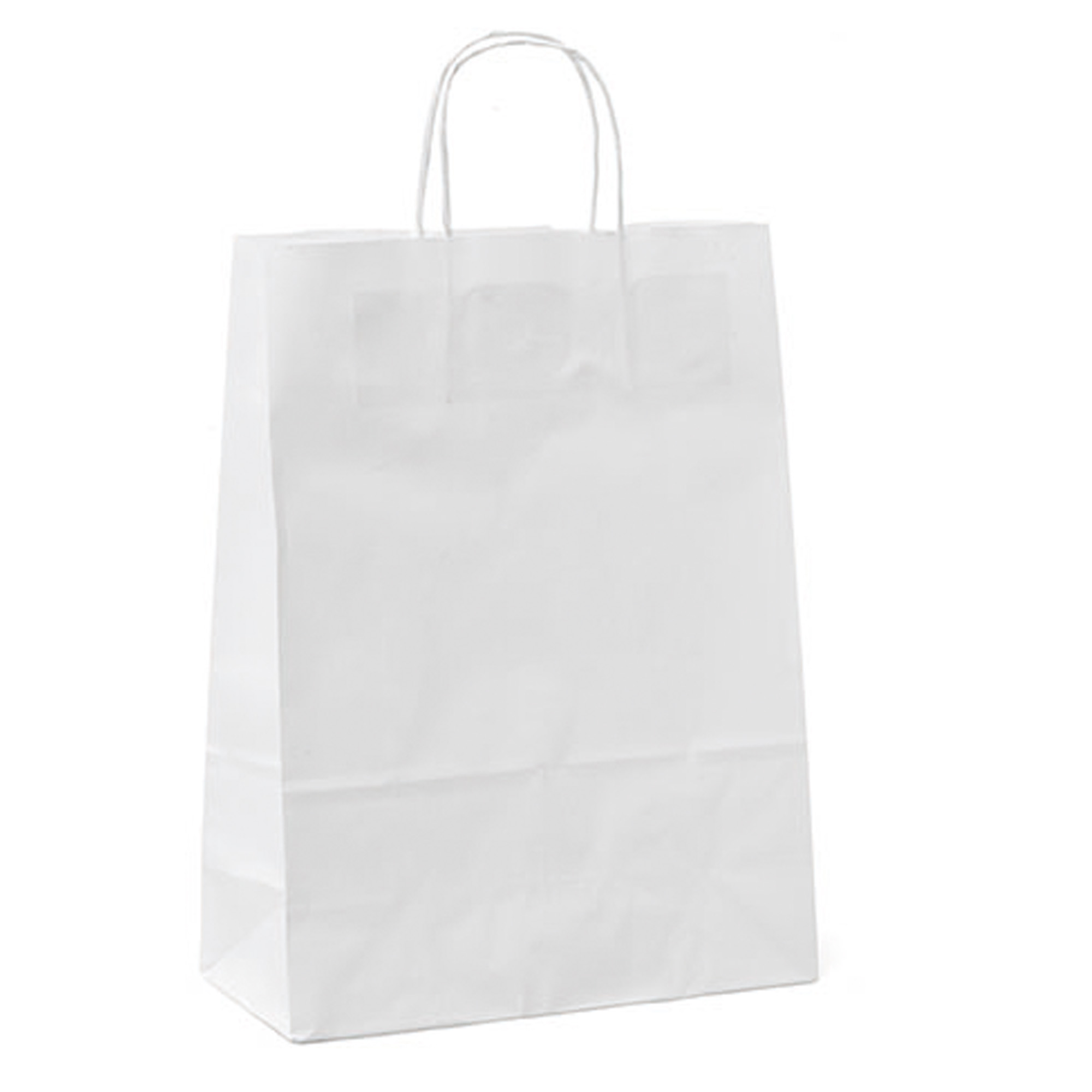 Shoppers in carta - maniglie in cordino - 14 x 9 x 20 cm - bianco neutro - Mainetti Bags - conf. 25 pezzi