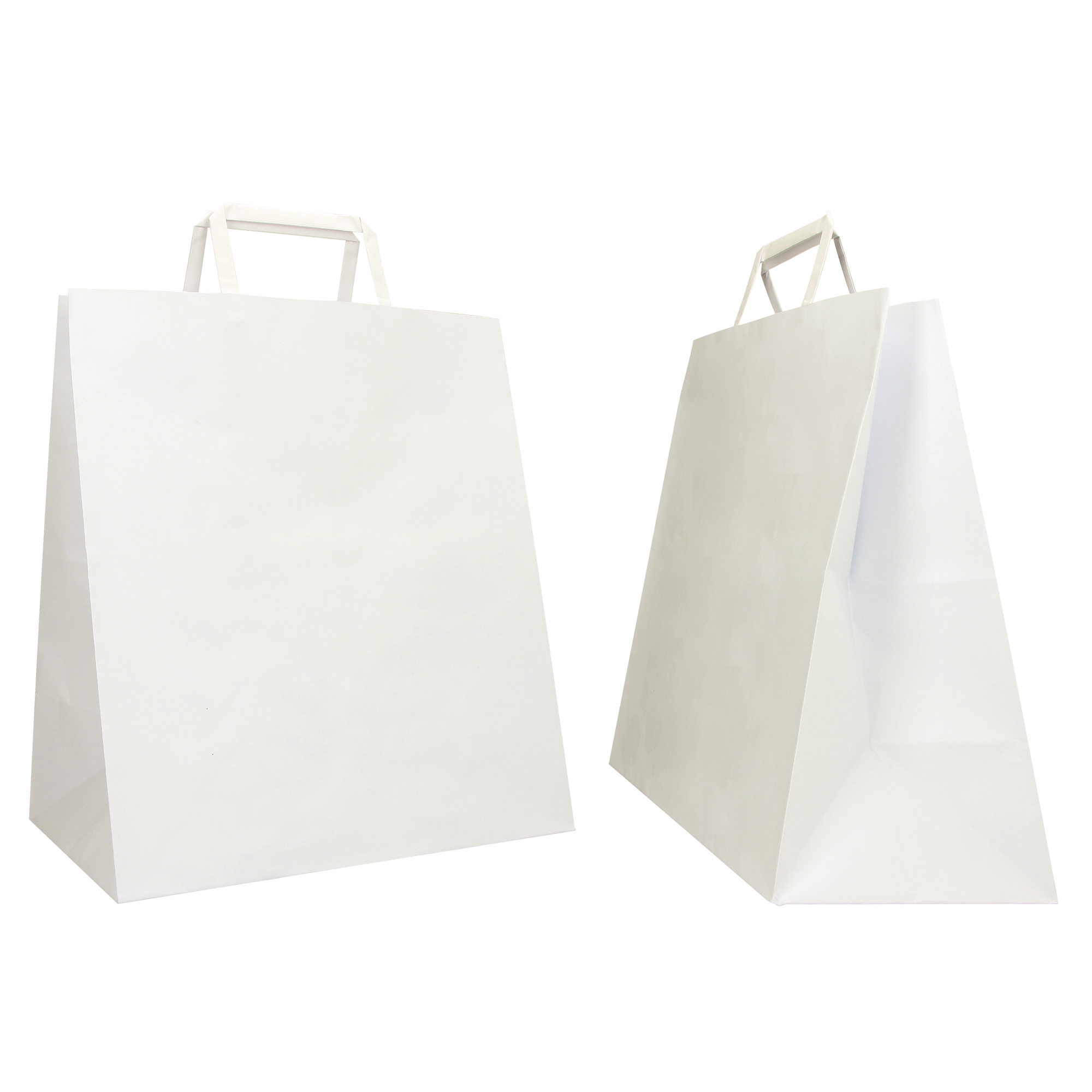Shopper Flat Large - carta kraft - 28 x 17 x 32 cm - bianco - Mainetti Bags - scatola 250 pezzi