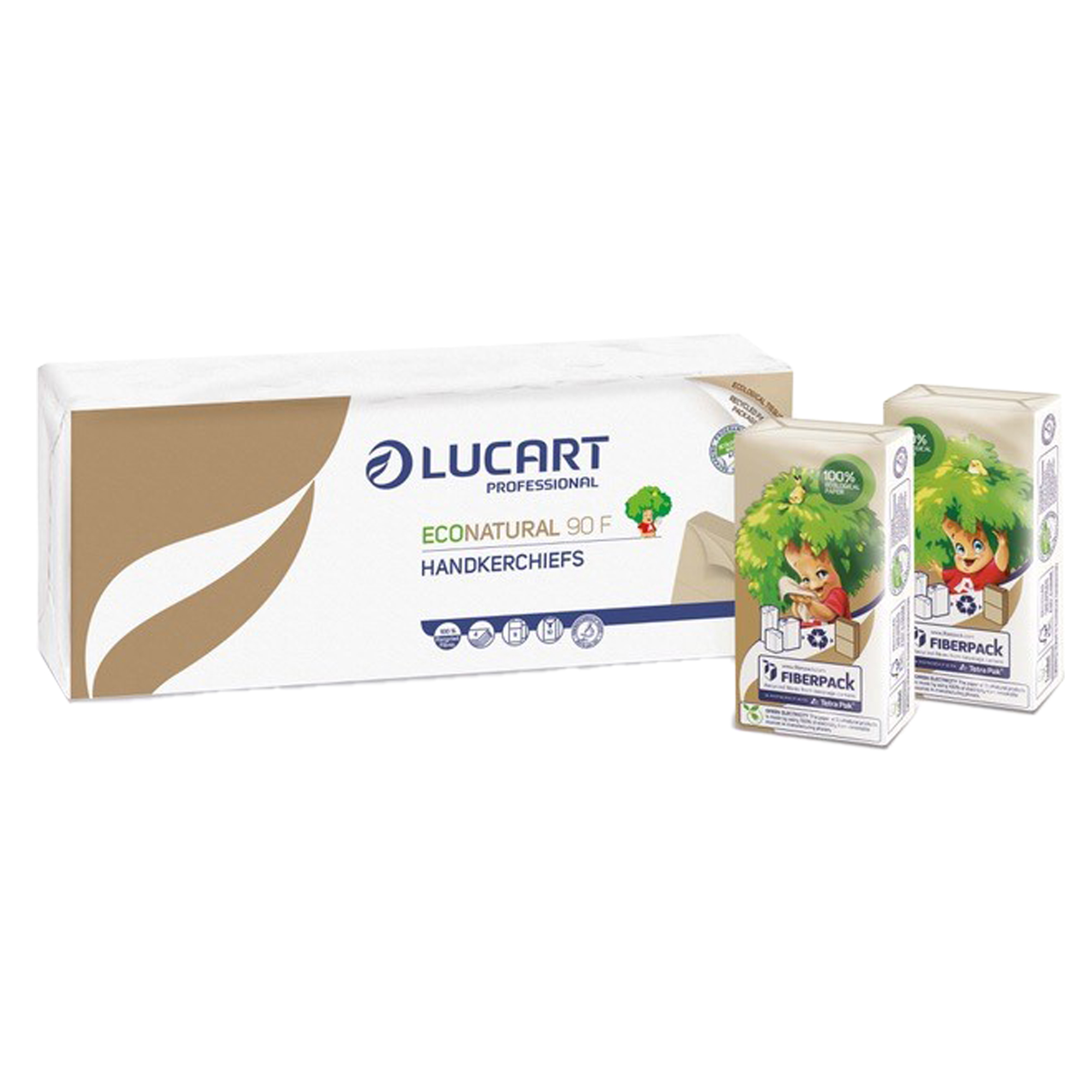 Fazzoletti lucart in fiberpack cellulosa riciclata profumati 21x21cm 08005892414326