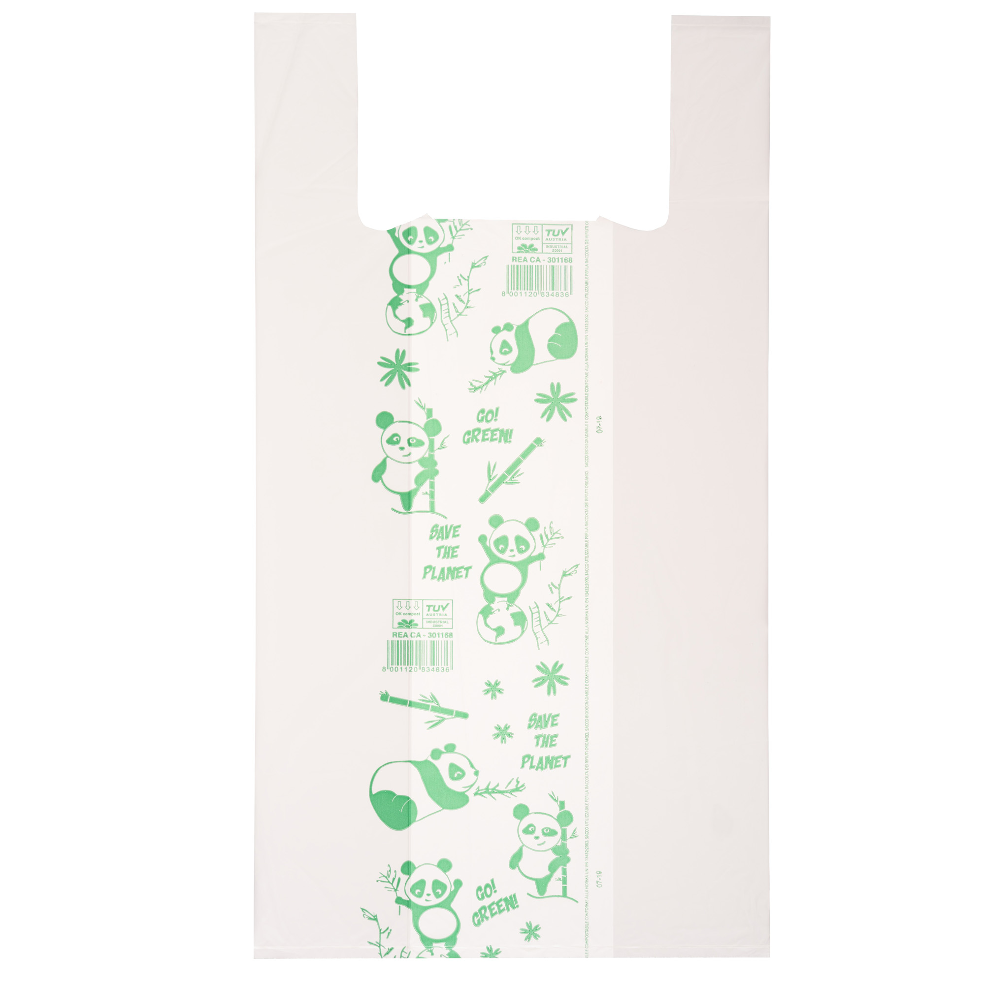 Shoppers maxi biodegradabili 30x60cm bianchi compostabili uni en 8054154230372